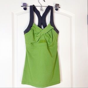 ATHLETA - Leaf Green Heather Jaya Twist Tank Top